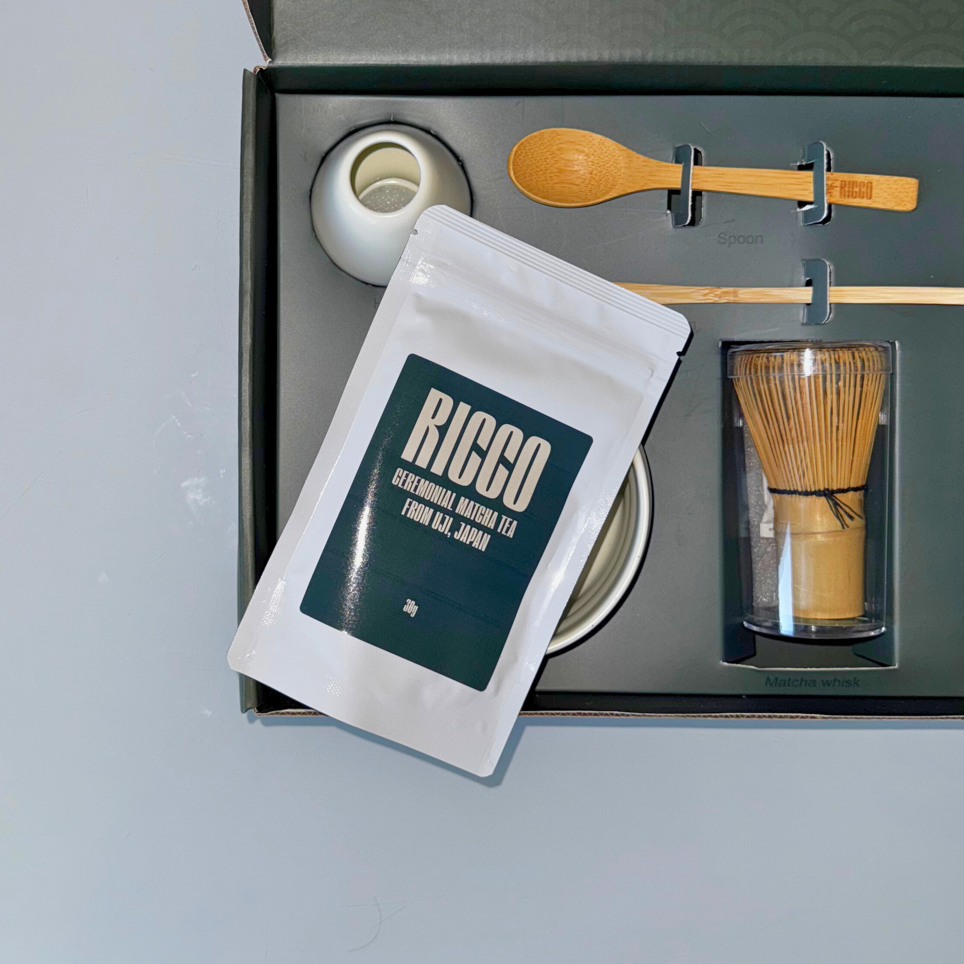 Kit para hacer te matcha en casa