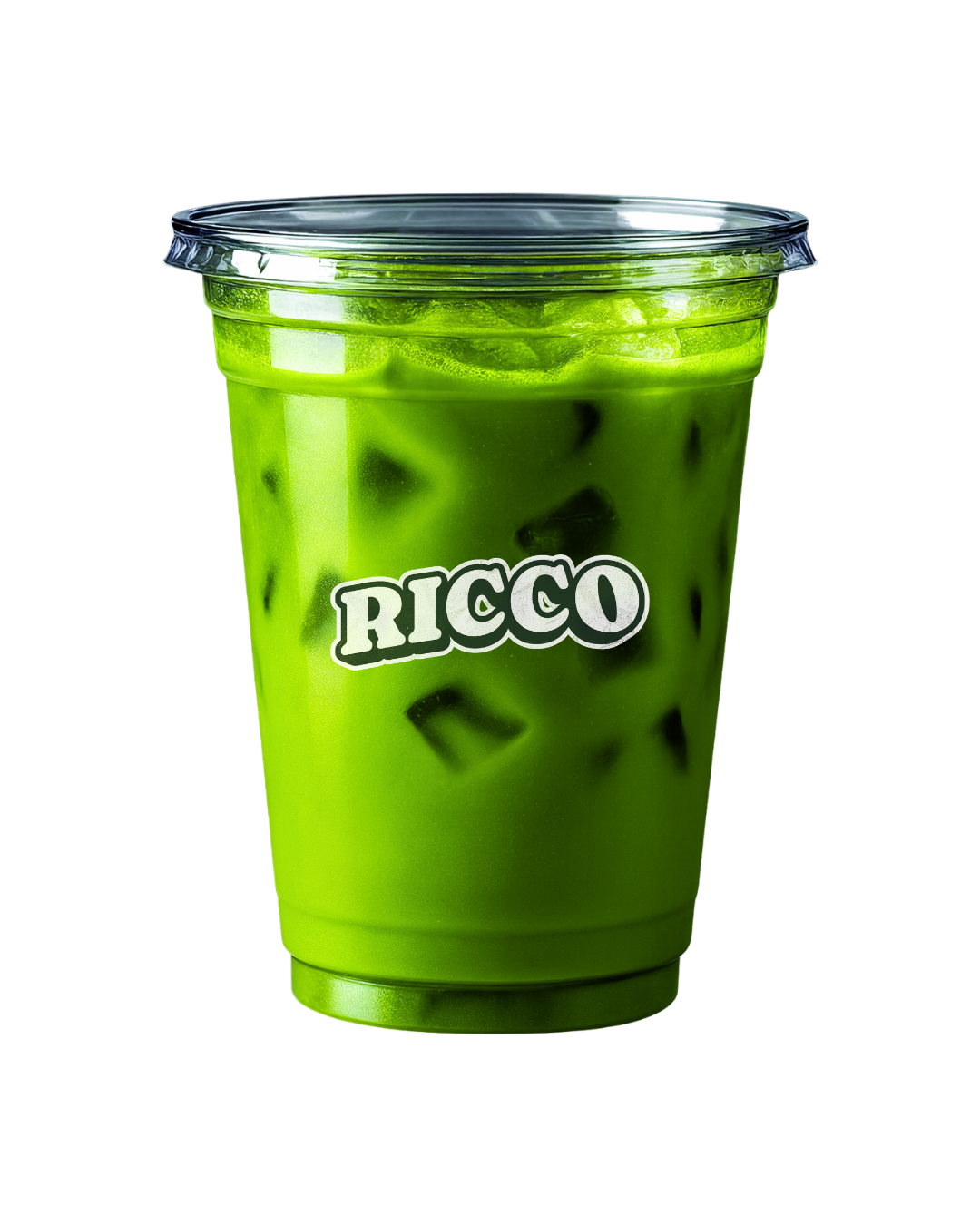 Vaso lleno de té matcha