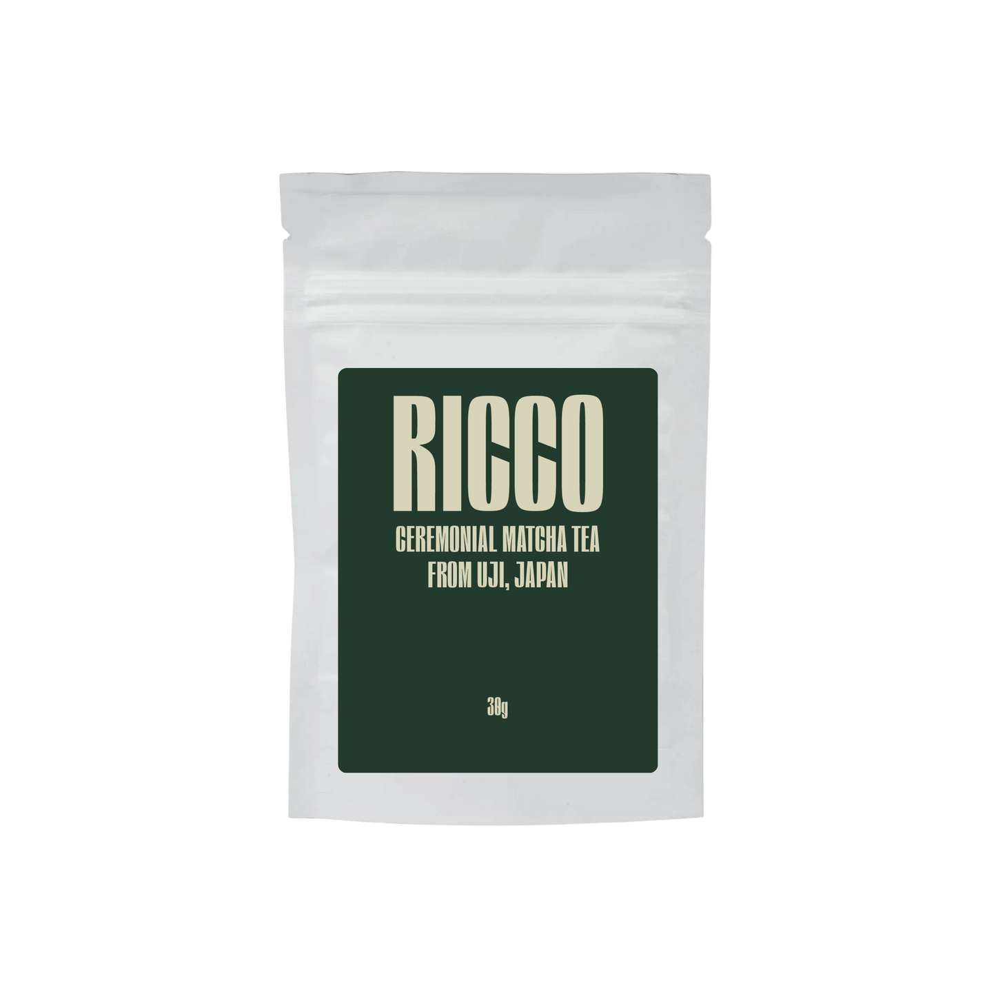 Sobre de 30 gramos de té matcha ceremonial de RICCO