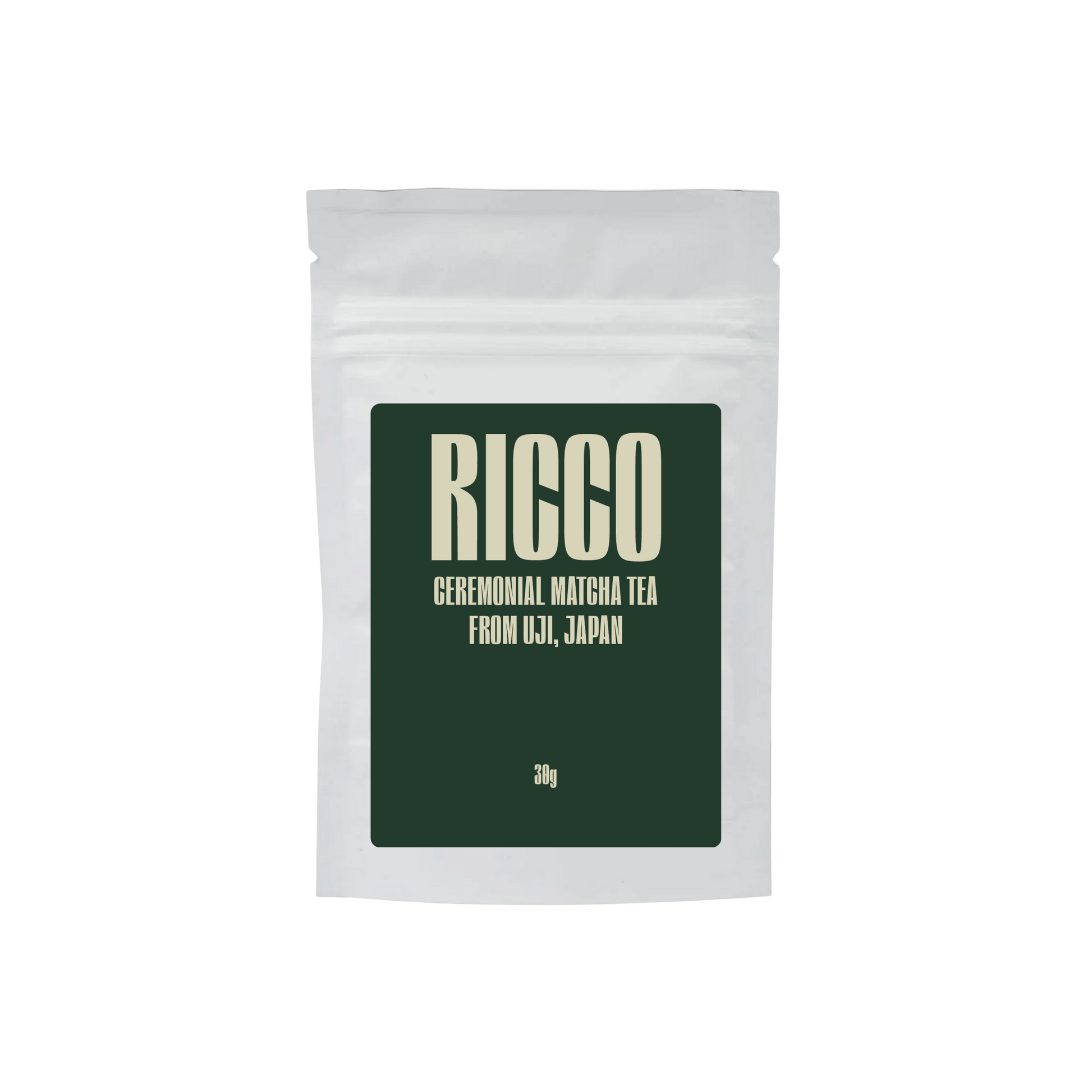 Sobre de 30 gramos de té matcha ceremonial de RICCO